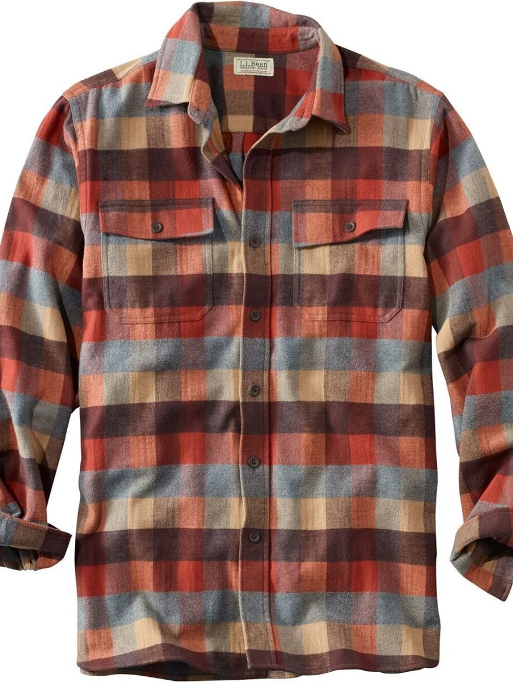 LL Bean Men's Shirt Traditional Fit, Plaid Tall XXL Apple Cinnamon Plaid NWT